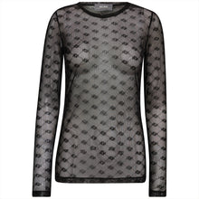 Indlæs billede til gallerivisning MOS MOSH Loretta Velvet Mesh Blouse Sort
