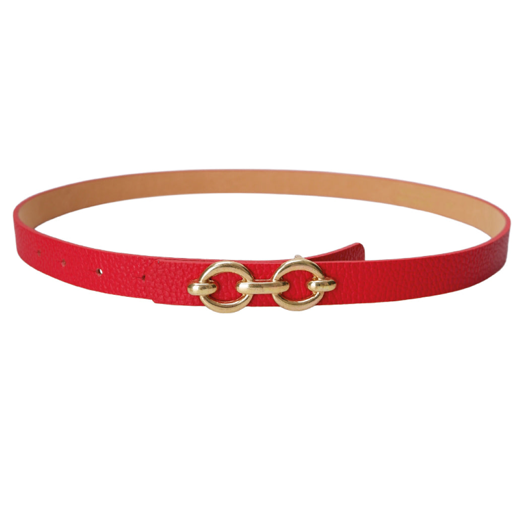 BLACK COLOUR Bclotus Belt Red