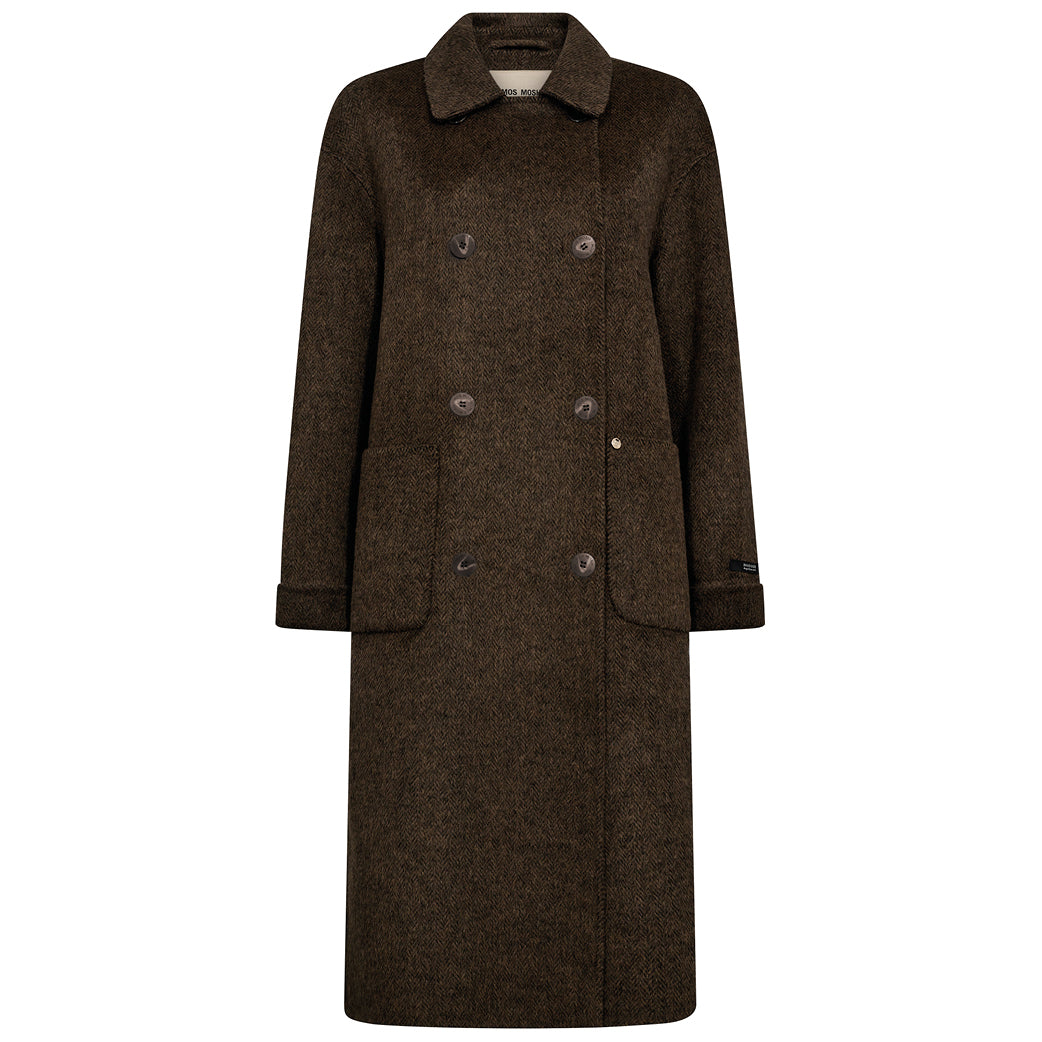 MOS MOSH Lucca Barkley Wool Coat Slate Black