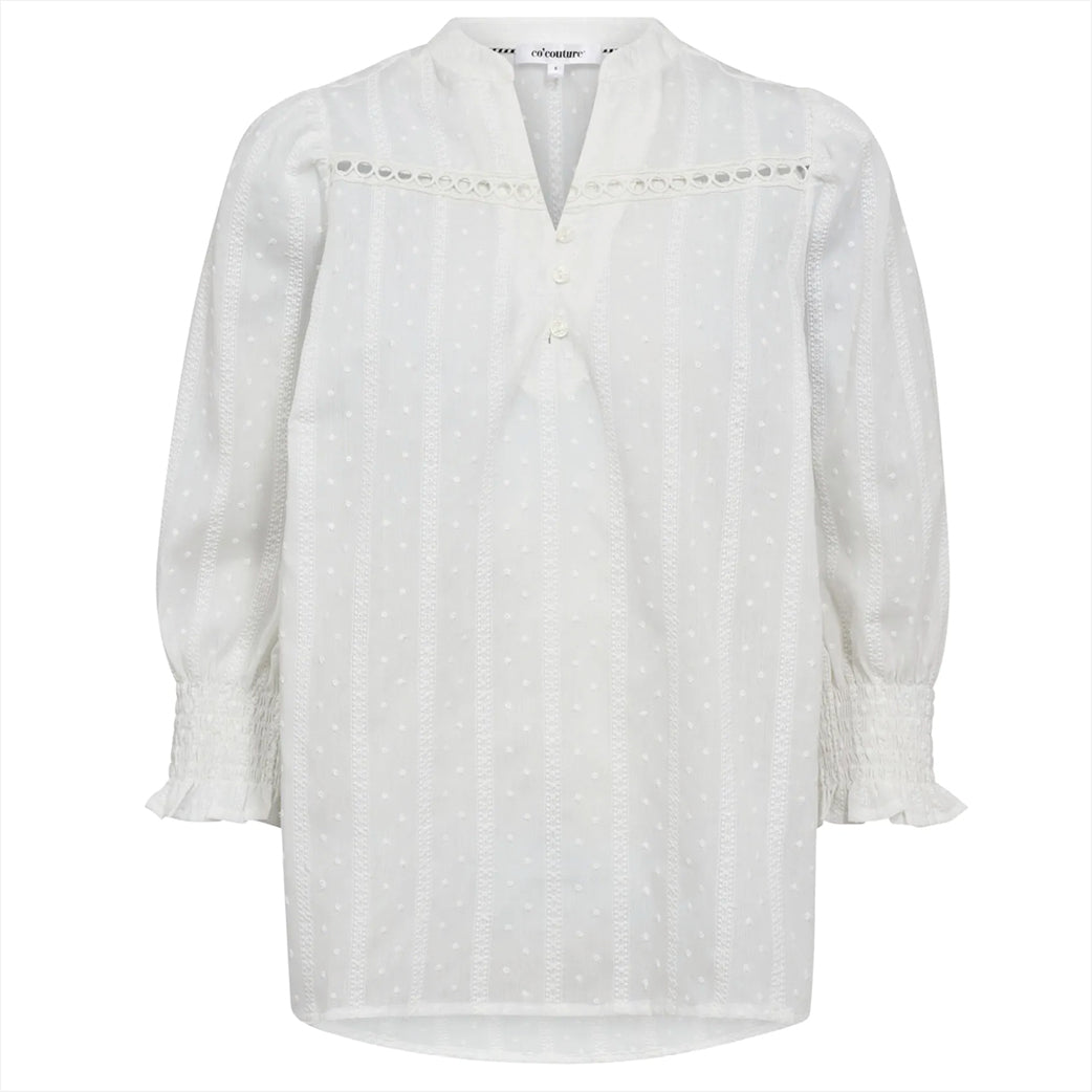 CO' COUTURE Maddie Frill SS Shirt White