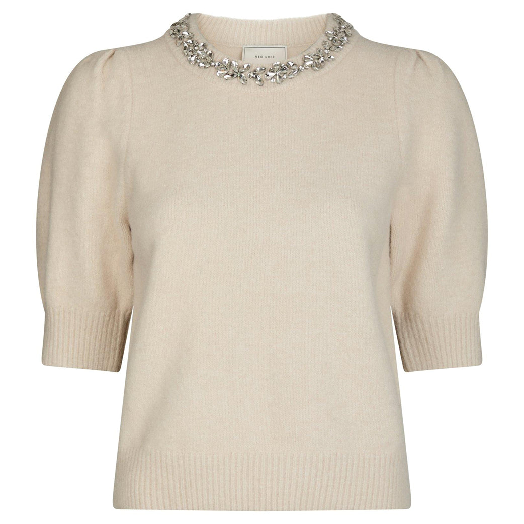 NEO NOIR Maia Stone Knitt Blouse Ivory