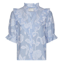 Indlæs billede til gallerivisning NEO NOIR Manet Jacquard Blouse Light Blue
