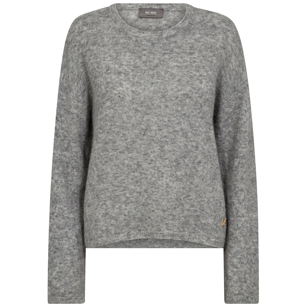 MOS MOSH Mape O-Neck Knit Grey Melange