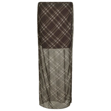 Indlæs billede til gallerivisning NEO NOIR Marlise Check Mesh Skirt Dark Brown
