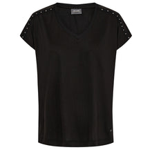 Indlæs billede til gallerivisning MOS MOSH Narelle V-Neck Stud Tee Black
