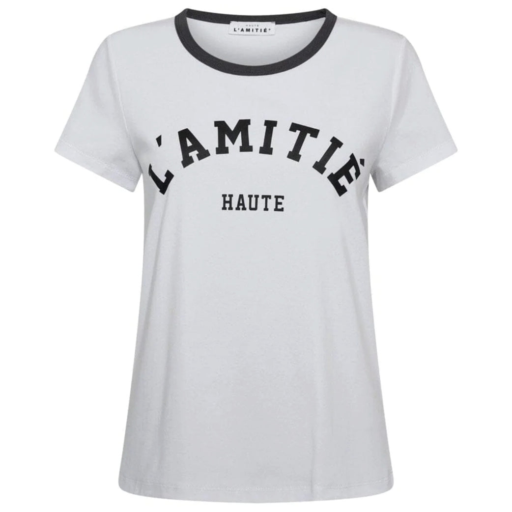 HAUTE L'AMITIE Neckline Logo Tee White/Ink