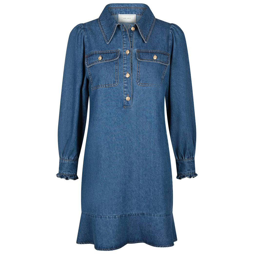 NEO NOIR Nikko Denim Dress Blue