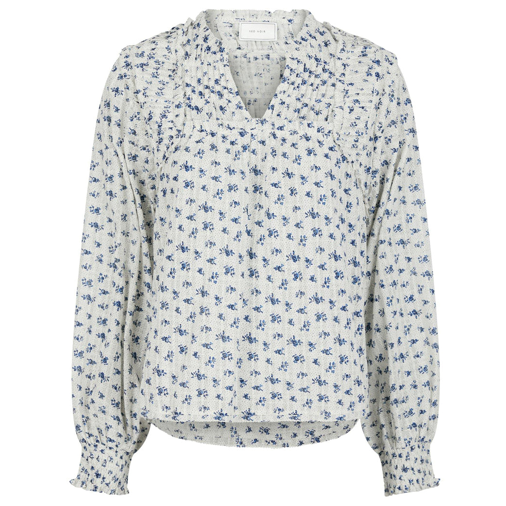 NEO NOIR Nipoa Dot Flower Blouse Blue