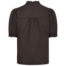 Indlæs billede til gallerivisning NEO NOIR Odesa Linen Blouse Dark Brown
