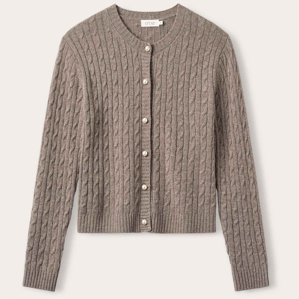 O'TAY Odessa Cardigan Brownstone