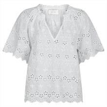 Indlæs billede til gallerivisning NEO NOIR Odet Embroidery Blouse Hvid
