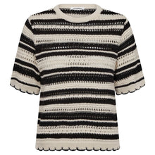 Indlæs billede til gallerivisning CO' COUTURE Odette Stripe SS O-Knit Off White/Black
