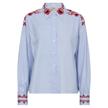 Indlæs billede til gallerivisning MOS MOSH Osmo Stripy Shirt Brunnera Blue
