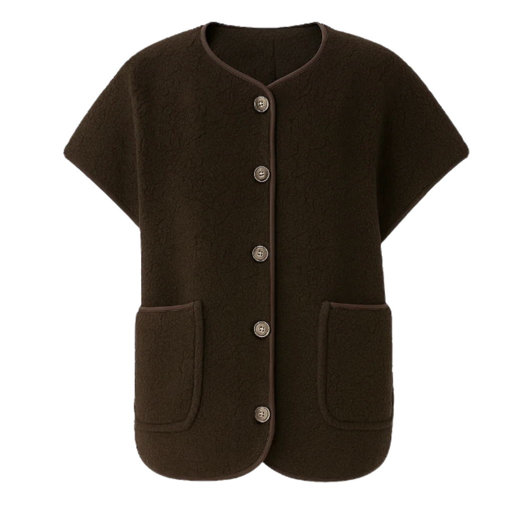 TIFFANY Malou Teddy Vest Brown