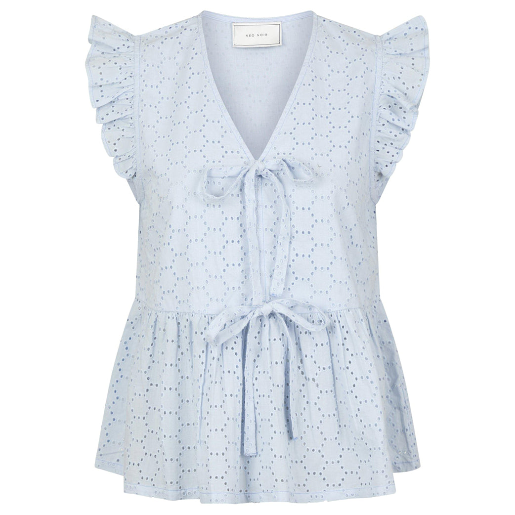 NEO NOIR Palasi Broiderie Top Light Blue