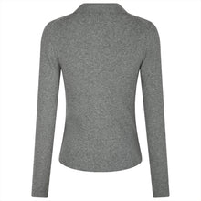 Indlæs billede til gallerivisning NEO NOIR Panama Knit Blouse Dark Grey Melange
