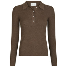 Indlæs billede til gallerivisning NEO NOIR Panama Knit Blouse Brown Melange
