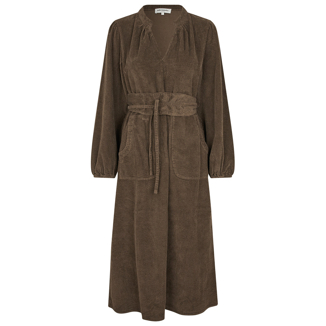 LOLLYS LAUNDRY Paris Midi Dress LS Dark Mocca