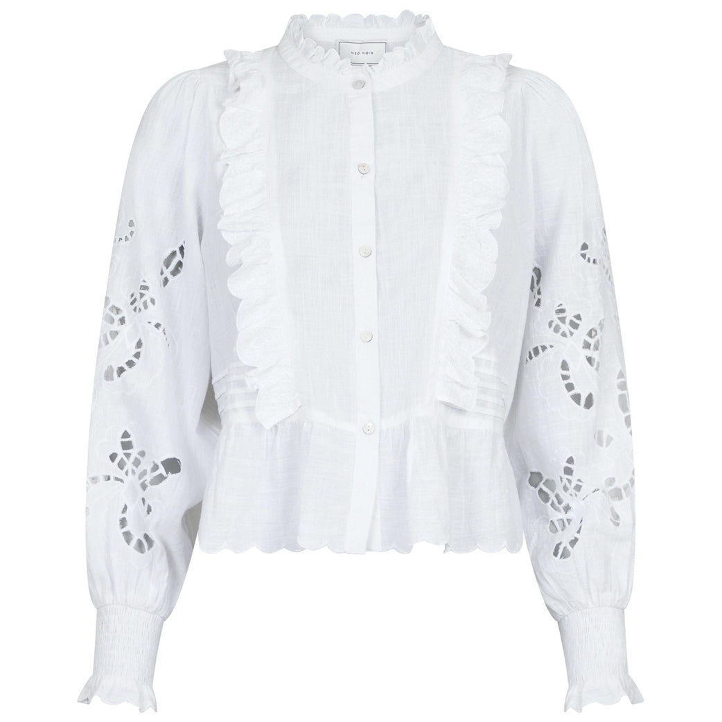 NEO NOIR Petrine Embroidery Blouse White