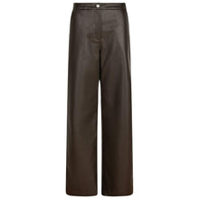 Indlæs billede til gallerivisning NEO NOIR Pinur Faux Leather Pants Dark Brown
