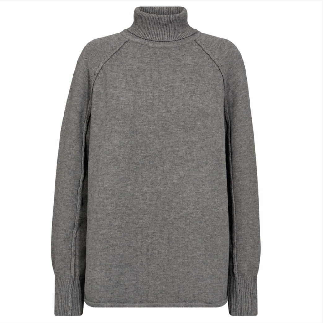 HAUTE L'AMITIÉ Premiere Reverse Roll Neck Mid Grey