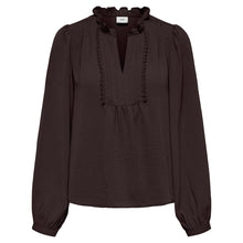 Indlæs billede til gallerivisning JDY Rachel Life Ls Pintuck Top Chocolate Plum
