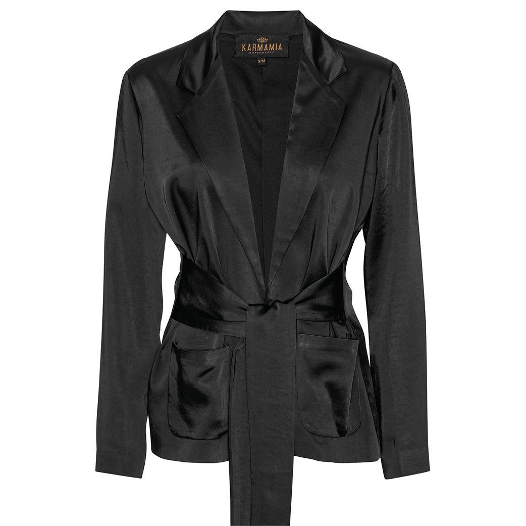 KARMAMIA Rex Tie Blazer Black Rich Black