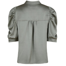 Indlæs billede til gallerivisning NEO NOIR Roella Heavy Sateen Blouse Smoke Green
