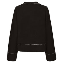 Indlæs billede til gallerivisning NEO NOIR Roeme Knit Stitch Blouse Dark Brown
