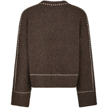 Indlæs billede til gallerivisning NEO NOIR Roeme Knit Stitch Blouse Brown Melange

