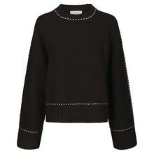Indlæs billede til gallerivisning NEO NOIR Roeme Knit Stitch Blouse Dark Brown
