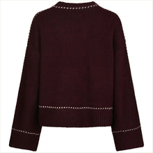 Indlæs billede til gallerivisning NEO NOIR Roeme Knit Stitch Blouse Wine
