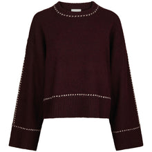 Indlæs billede til gallerivisning NEO NOIR Roeme Knit Stitch Blouse Wine
