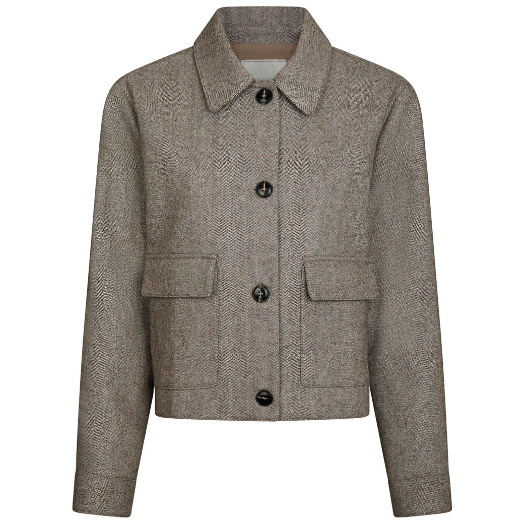 NEO NOIR Romana Herringbone Jacket Dusty Brown