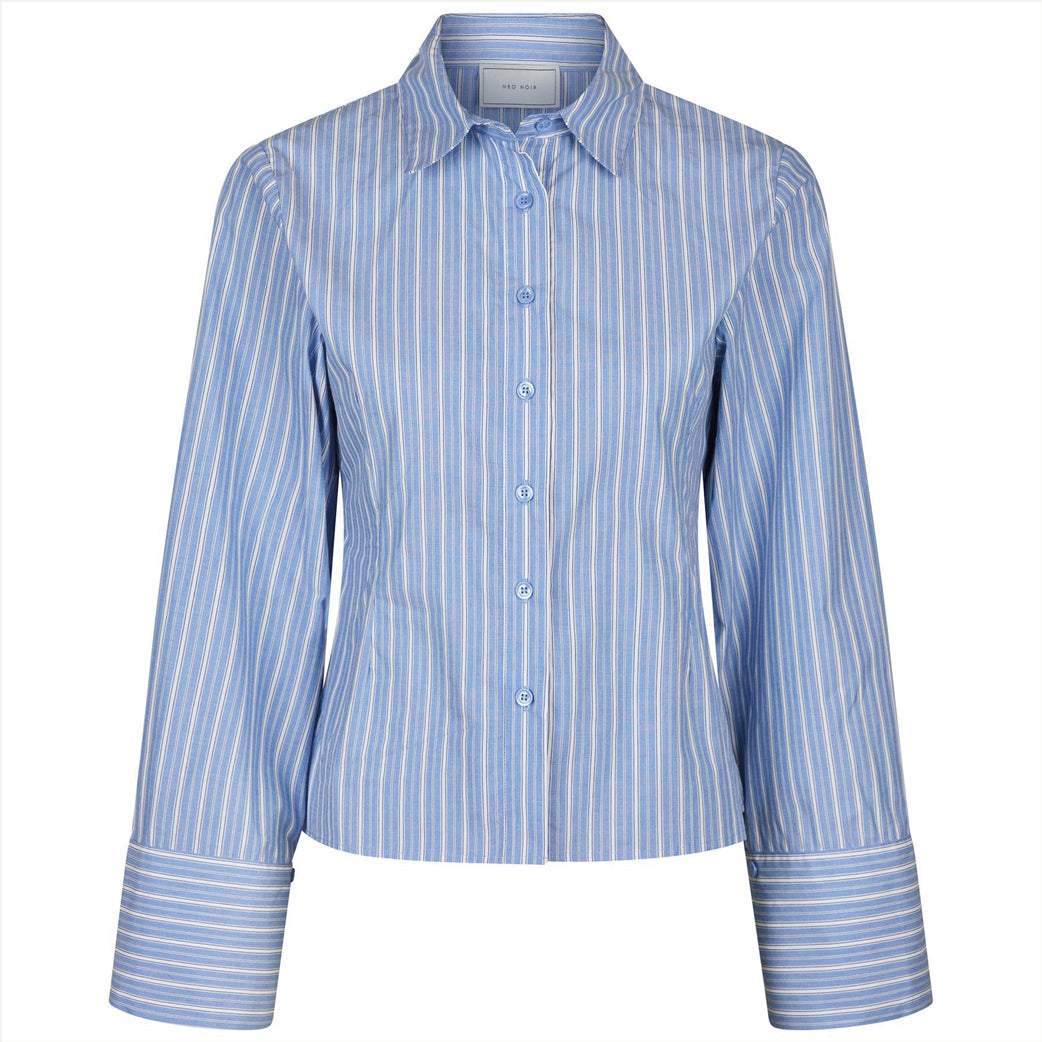 NEO NOIR Rosa Stripe Shirt Blue