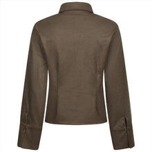 Indlæs billede til gallerivisning NEO NOIR Rosa Faux Suede Shirt Dark Brown
