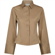 Indlæs billede til gallerivisning NEO NOIR Rosa Pinstripe Shirt Dark Sand
