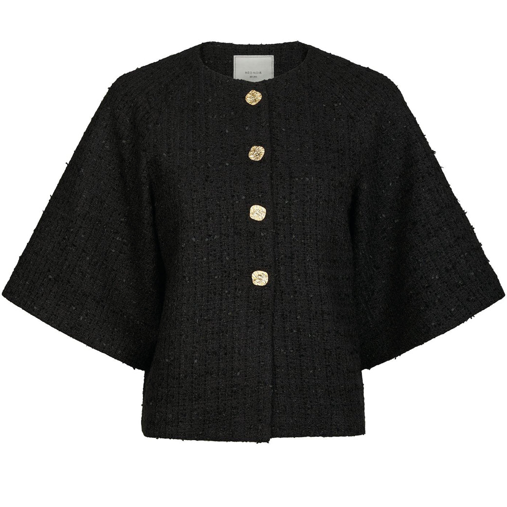 NEO NOIR Rosella Boucle Mini Jacket Sort
