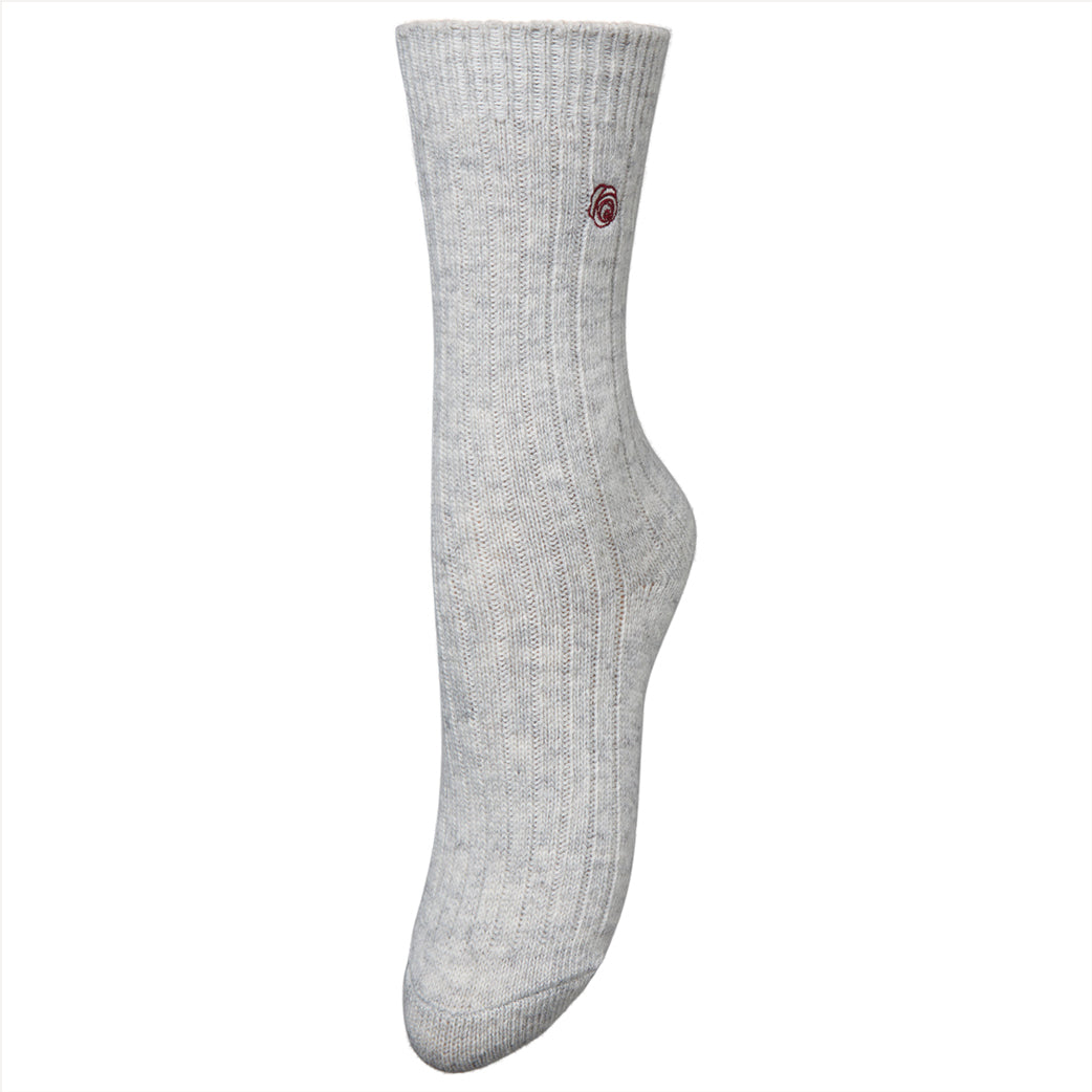 BECK SÖNDERGAARD Rose Wola Sock Light Grey Melange