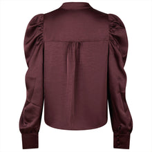 Indlæs billede til gallerivisning NEO NOIR Rosslyn Heavy Sateen Blouse Burgundy
