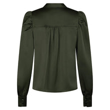 Indlæs billede til gallerivisning NEO NOIR Rosslyn Heavy Sateen Blouse Deep Green
