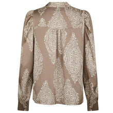 Indlæs billede til gallerivisning NEO NOIR Rosslyn Paisley Drop Blouse Dark Taupe
