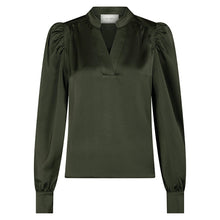 Indlæs billede til gallerivisning NEO NOIR Rosslyn Heavy Sateen Blouse Deep Green
