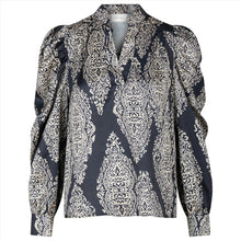 Indlæs billede til gallerivisning NEO NOIR Rosslyn Paisley Drop Blouse Navy
