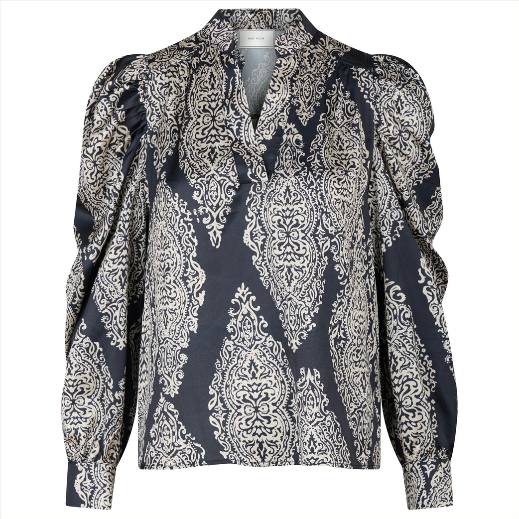 NEO NOIR Rosslyn Paisley Drop Blouse Navy