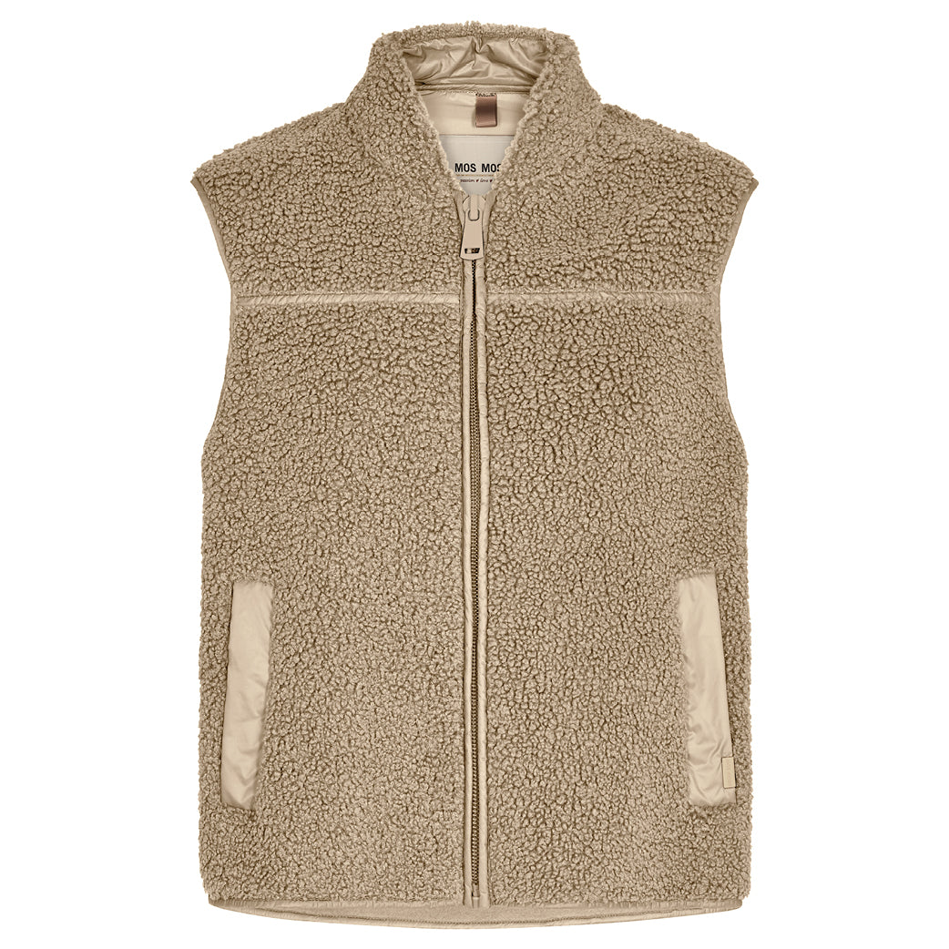 MOS MOSH Rowe Teddy Waistcoat Savannah Tan