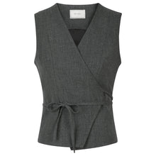 Indlæs billede til gallerivisning NEO NOIR Samara Wrap Waistcoat Antracit
