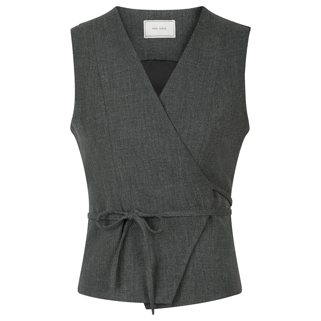 NEO NOIR Samara Wrap Waistcoat Antracit