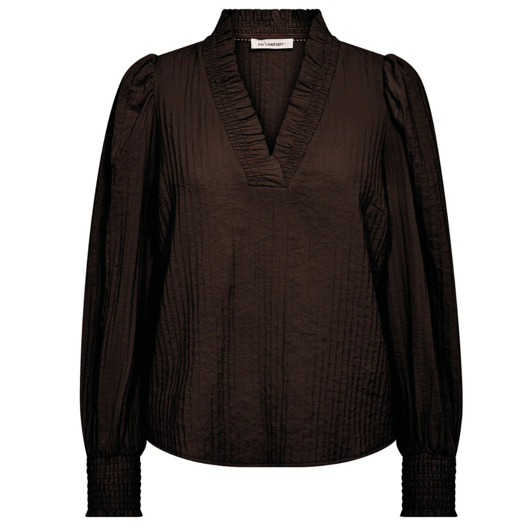 CO' COUTURE Shina Frill Shirt Dark Brown