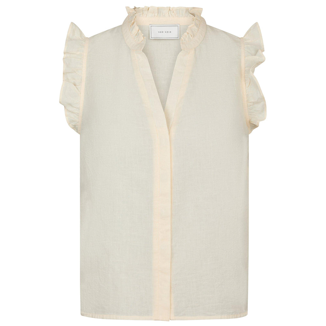 NEO NOIR Siona Linen Top Light Yellow